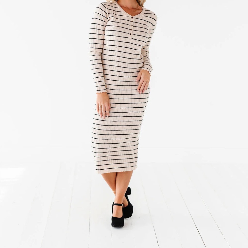 NWT Willow stripe sweater Midi Dress oatmeal size 3x